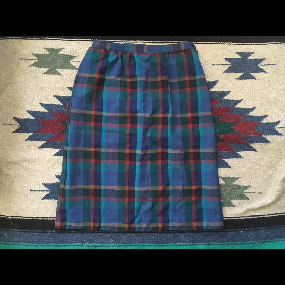 Vintage Pendleton wool plaid skirt